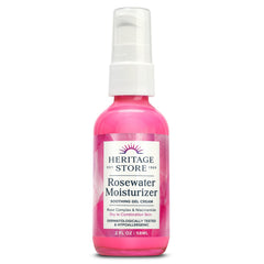 HERITAGE STORE Hydratant visage eau de rose – bouteille rafraîchissante pour peau sèche et mixte.