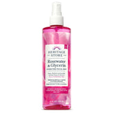Heritage Store Rosewater Glycerin Hydrating Mist bottle for quick hydration.