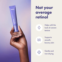 HERO COSMETICS Rescue Retinol avec squalane, ingrédients clés visibles.