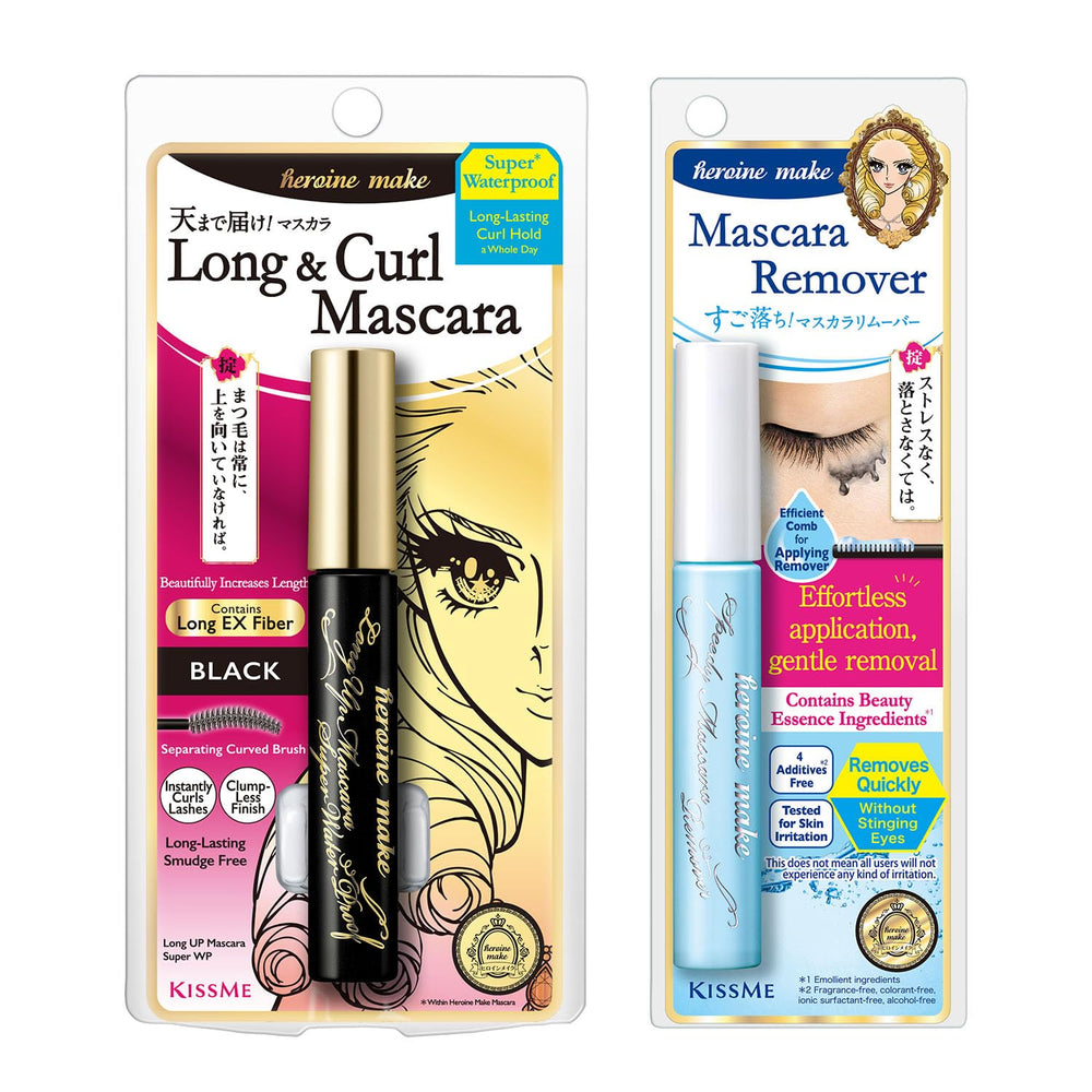 Heroine Make mascara impermeable noir en flacon: regard intense et durable.