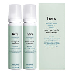 hers minoxidil 5% mousse – flacon léger pour cheveux plus denses