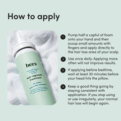 hers minoxidil 5% mousse – cheveux visiblement plus épais et volumineux