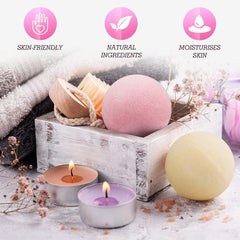 Bombes de bain HESORIX Rose: douceur florale et peau apaisée.