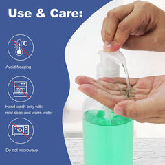 Bouteille Hethyo avec pompe réutilisable de 500 ml, transparente et pratique
