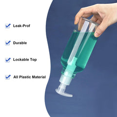 Pompe étanche Hethyo sur distributeur transparent pour éviter les fuites