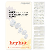 Heyhae : bandes gel semi-sec blanc pailleté pour un look élégant sans lampe