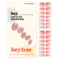 Heyhae bandes-ongles gel semi cuite rose paillete pour une manucure rapide.