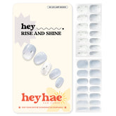 Heyhae – Bande gel bleu avec paillettes et étoiles, look élégant sur les ongles.