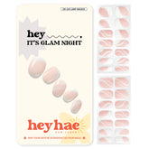 Heyhae bande gel semi-cure avec vague blanche sur fond rose, allure élégante et rapide.