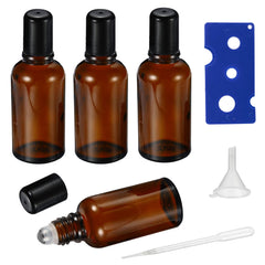 HEYLEAYAR Bouteille roll-on ambre 30ml, kit portable pour parfums et huiles.
