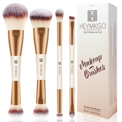 HEYMKGO pinceaux double-face fond teint abricot, application précise et homogène.