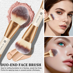 HEYMKGO pinceaux double-face fond teint correcteur pour une base homogène