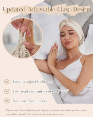 Bonnet HFRHTGY satin double couche réduit les frottements et les nœuds nocturnes.