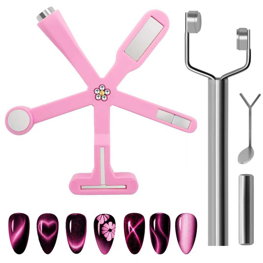 HGEKLIZV ensemble d'aimants ongles 3 pièces rose, pratique pour art ongulaire à domicile.