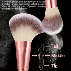 Pinceaux visage HGHDBT rose densité soyeuse pour un teint homogène.