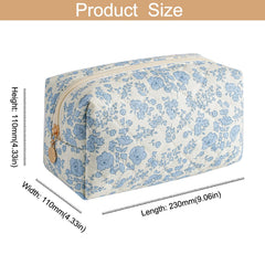 HHQQWZ pochette cosmetiques quotidien bleu floral — organisation chic pour le quotidien