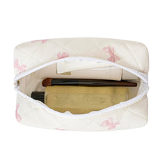 HHQQWZ Pochette maquillage zippée fleurs roses, organisation rapide des pinceaux et produits.