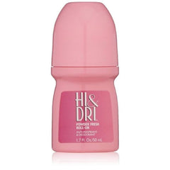 Hi & Dri déodorant roll-on poudre fraîche, application facile et fraîcheur durable.