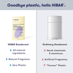 HiBAR déodorant, emballage recyclable et réduction des déchets plastiques.