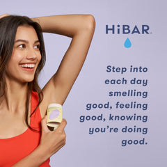 HiBAR déodorant, ingrédients naturels, huile de pépins de citron vert et parfum subtil.