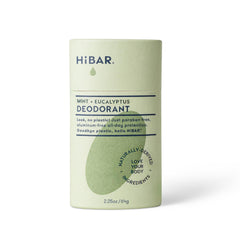 HiBAR Eucalyptus and Mint plastic-free deodorant tube delivers all-day freshness.