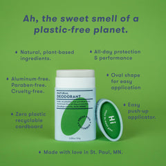 HiBAR formule vegan sans colorants, respectueuse des peaux sensibles.