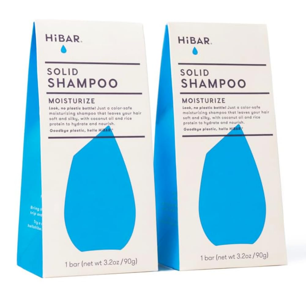 HIBAR Moisturize Shampoing Solide Kit Deux Barres – emballage sans plastique et économique