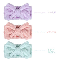 Hicarer serre-tête papillon rose, détail microfibre, douceur et séchage rapide
