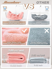 Hicober turban microfibre gris, maintien sûr après la douche.