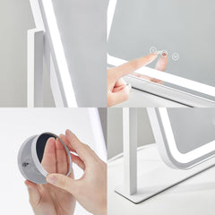 Miroir vanité HIEEY pivotant à 360° pour ajuster l angle.