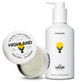Pomade Highland d’Argile Glaciaire – texture naturelle pour un style flexible.