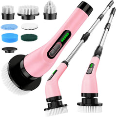 Highyes brosse rotative sans fil rose pour un nettoyage efficace de la salle de bains.