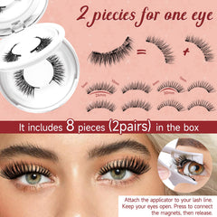 Cils magnétiques Higu clace, effet wispy pour un style subtil.