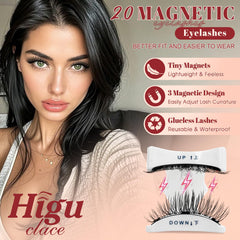 Étui magnétique Higu clace avec miroir, pratique pour rangement et retouches.