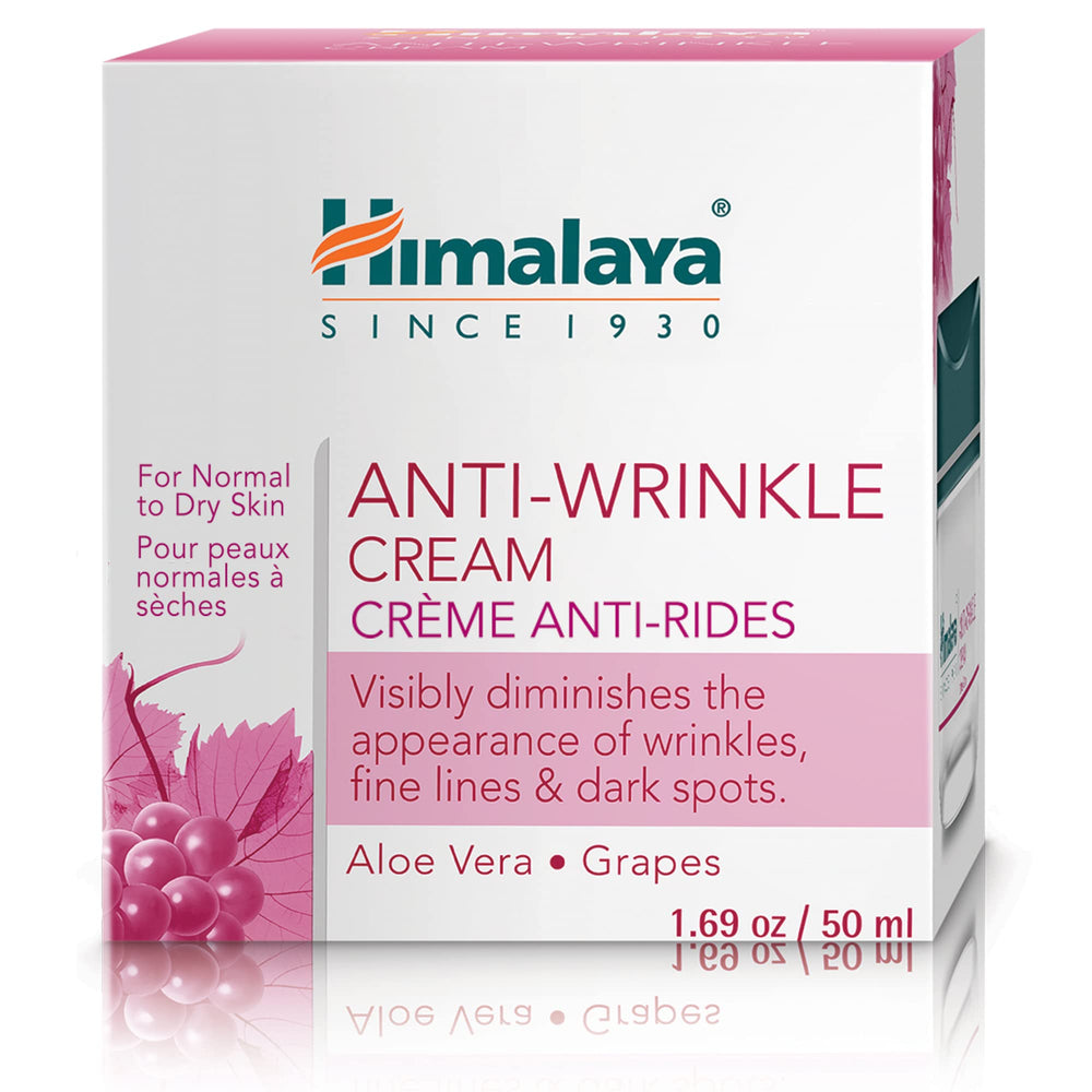 Crème Himalaya Anti-Rides, texture veloutée sur visage, hydratation durable.