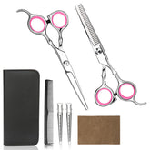 Himart kit ciseaux cheveux professionnels rose pour coupes nettes à domicile.