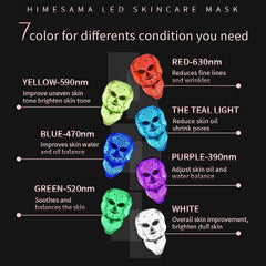 Masque LED HIME SAMA, lumière jaune: peut uniformiser le teint.
