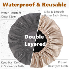 Himoswis bonnet de douche intérieur satiné doux pour cheveux