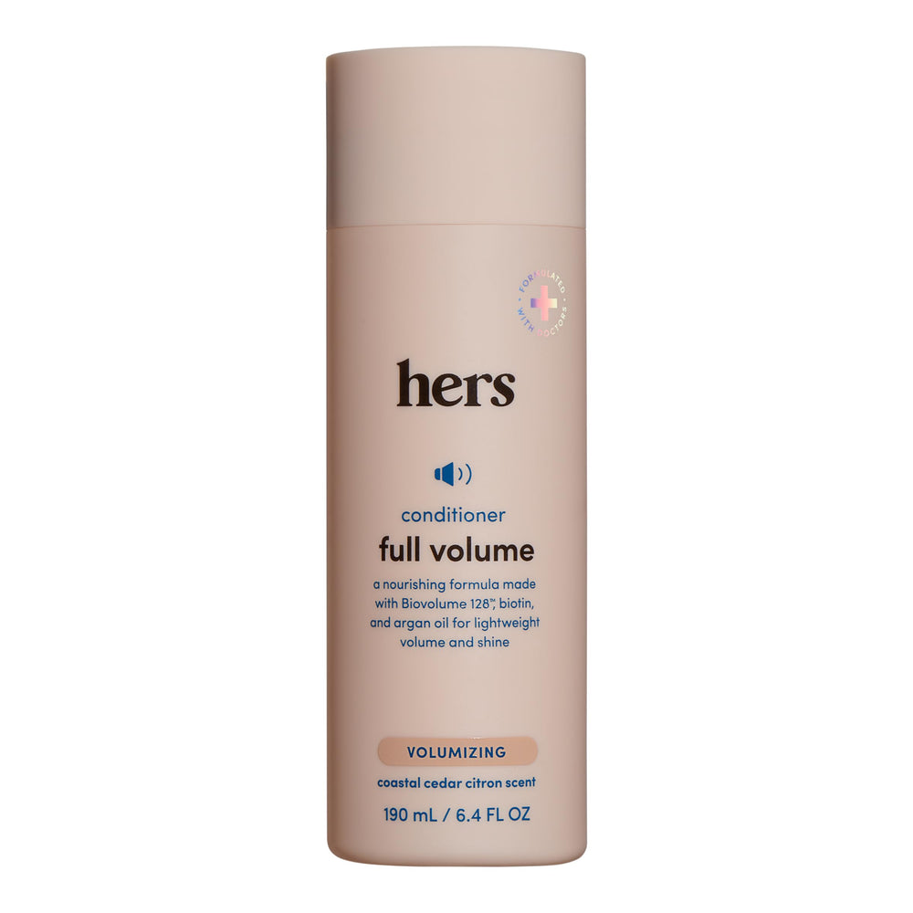 Conditionneur Hims Hers Full Volume, bouteille prête à nourrir et volumiser les cheveux sans alourdir.