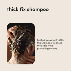 Prise en main facile du Shampoing Thick Fix par Hims HERS.