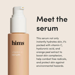 Sérum homme hims vitamine C, pompe précise pour dose facile.