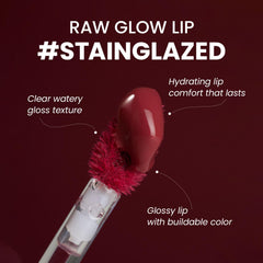 HINCE Raw Glow Lip Tint offre hydratation et confort sur les lèvres toute la journée.
