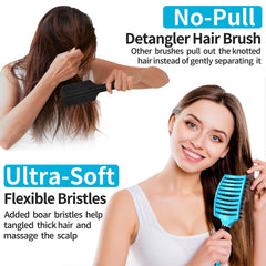 Brosse HIPPIH démêlant les cheveux secs sans tiraillement.