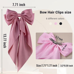 Barrette Hisial nœud satinée, maintien élégant et durable pour tous types de cheveux