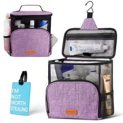 Hiverst sac toilette suspendu, maillage rapide, séchage efficace et accès facilité.