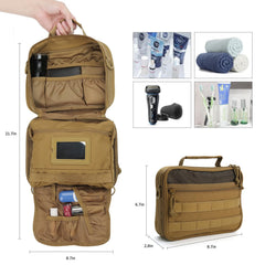 Trousse de toilette HJOKLS pliée pour un rangement compact et rapide.
