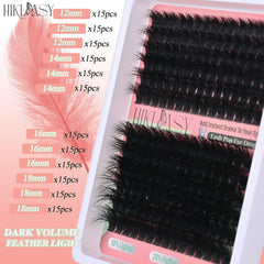 HK HIKLASY Clusters Cils longueurs 12-18mm pour un effet volumineux mais naturel.