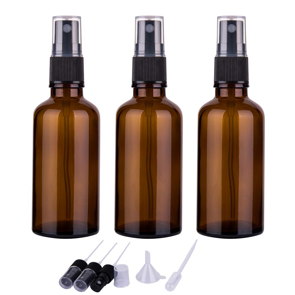 hmaimas flacon-vaporisateur-verre-ambre-2oz ensemble 3, idéal pour huiles essentielles