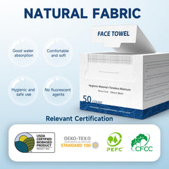 HMTM serviettes visage haute absorption pour usage sec et humide.
