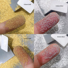 HNUIX perles or rose pour ongles, style 3D éclatant.